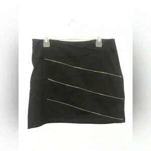 Y2K Allen B. By Allen Schwartz Black Zipper Mini Skirt Size 12